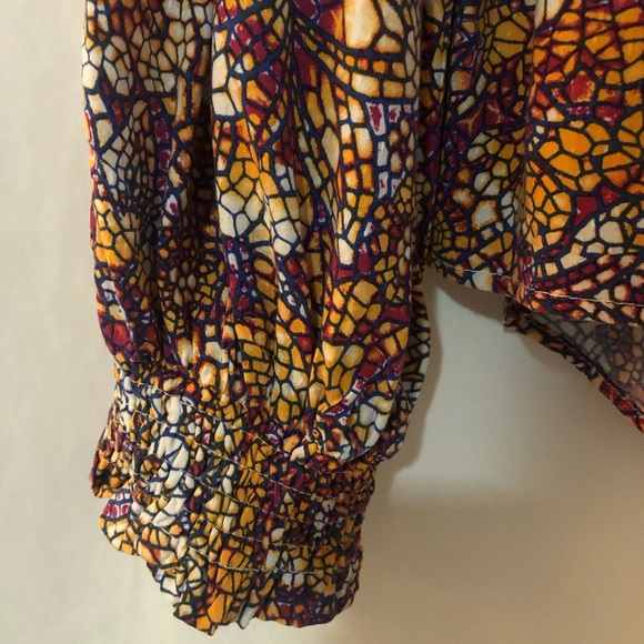 ANTHROPOLOGIE MAEVE Colette Peasant Blouse in Stained Glass Print Size M - Picture 6 of 8